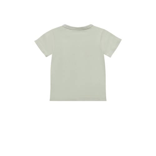 Dirkje T-shirt ss met tekst lichtgroen Jongens Katoen Ronde hals 104