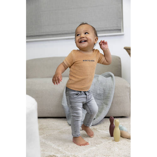 Dirkje T-shirt ss met printopdruk zand Beige Jongens Katoen Ronde hals 56
