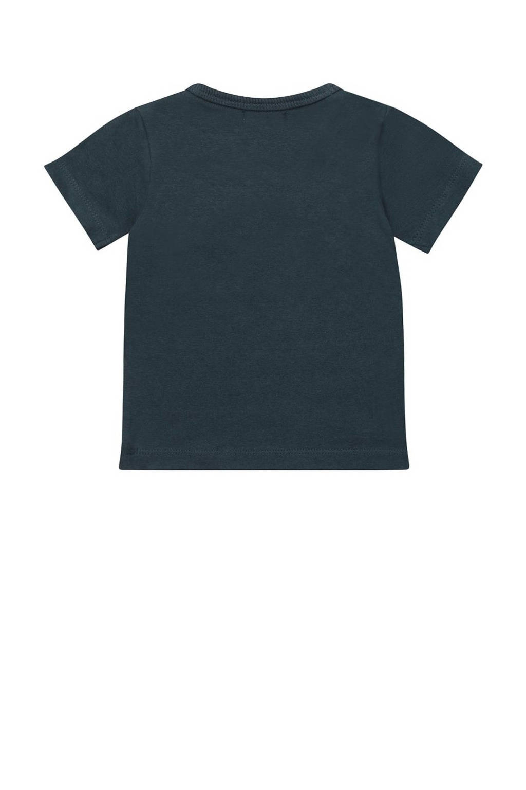 T-shirt T-shirt ss met printopdruk donkerblauw