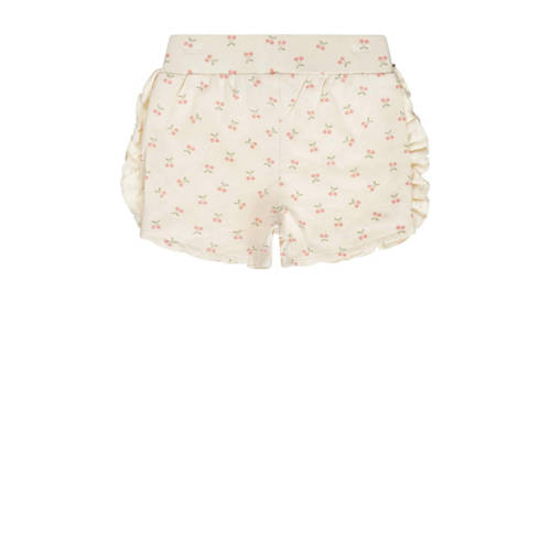 Dirkje casual short Shorts met all over print wit lichtroze Korte broek Meisjes Katoen 104