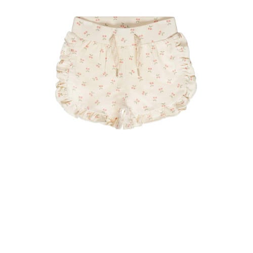 Dirkje casual short Shorts met all over print wit/lichtroze Korte broek Meisjes Katoen - 104