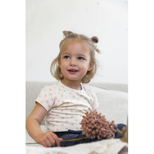 Dirkje T-shirt ss met all over print wit Meisjes Katoen Ronde hals 56