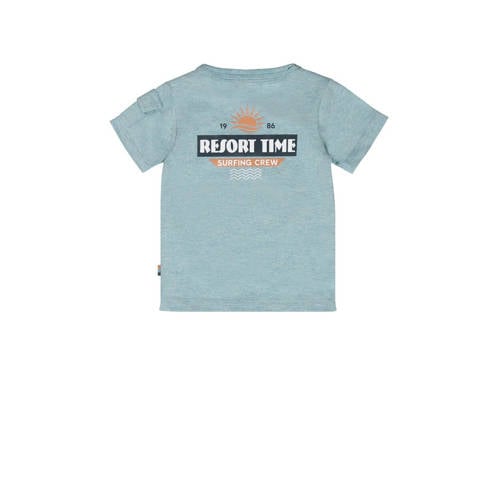 Dirkje T-shirt ss met logo blauw Jongens Katoen Ronde hals Logo 104