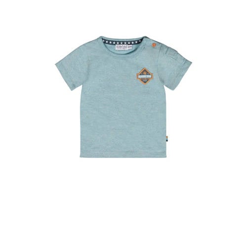 Dirkje T-shirt T-shirt ss met logo blauw Jongens Katoen Ronde hals Logo