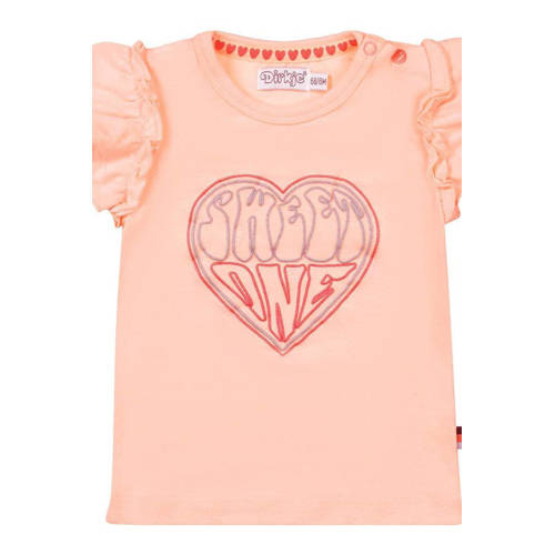 Dirkje T-shirt T-shirt ss met printopdruk lichtroze Meisjes Polyester Ronde hals - 104