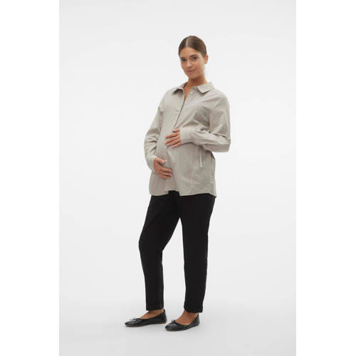 Mamalicious cropped regular fit zwangerschaps chino MLLORA zwart Broek Dames Polyester S