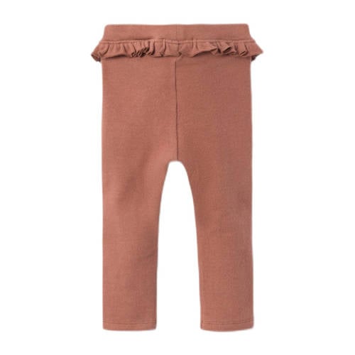 LIL' ATELIER BABY skinny broek NBFTHORA met katoen bruin Effen 68