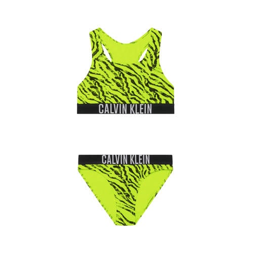 Calvin Klein crop bikini geel/zwart Meisjes Gerecycled polyamide Zebraprint
