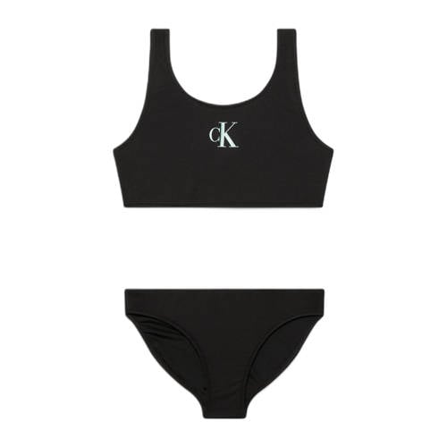 Calvin Klein crop bikini zwart Meisjes Polyester Logo