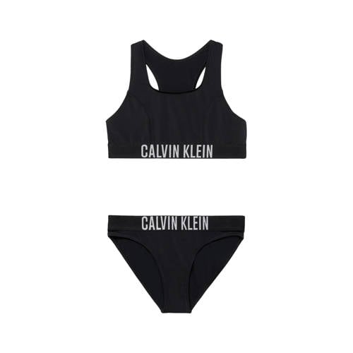 Calvin Klein crop bikini zwart Meisjes Polyamide Logo