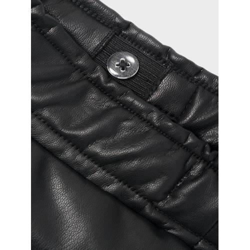 name it KIDS imitatieleren flared broek NKFTAPU BOOTCUT zwart Meisjes Imitatieleer 116