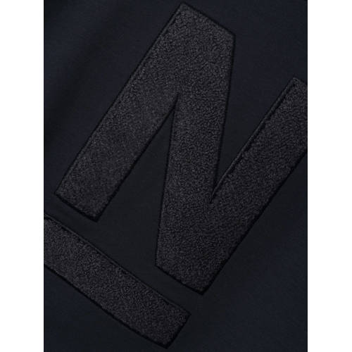 Name it KIDS sweater NKMTOMANSE LS SWEAT BRU met logo zwart Logo 122 128
