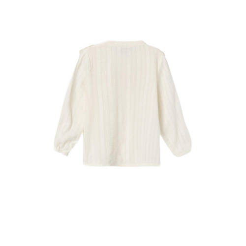 name it MINI blouse met ruches off white Wit Meisjes Katoen Ronde hals 80