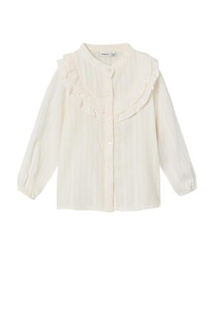 blouse met ruches off white