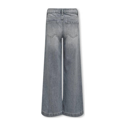 Only KIDS GIRL wide leg jeans medium grey denim Grijs Meisjes Katoen Effen 116