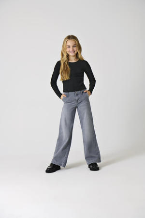 wide leg jeans medium grey denim