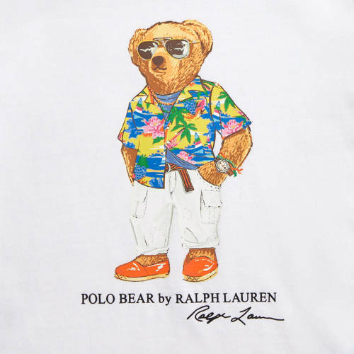 Polo Ralph Lauren T-shirt met printopdruk wit Jongens Katoen Ronde hals 188