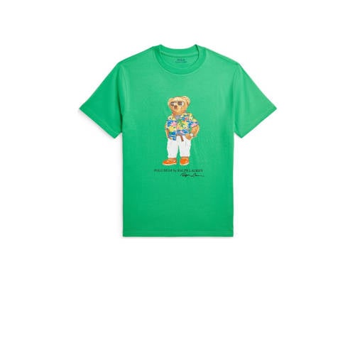 POLO Ralph Lauren T-shirt met printopdruk kikkergroen Jongens Katoen Ronde hals