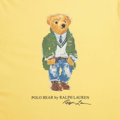 Polo Ralph Lauren T-shirt met printopdruk geel Jongens Katoen Ronde hals 128