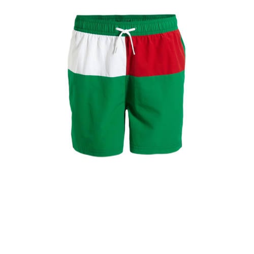 Tommy Hilfiger zwemshort groen/rood/wit Jongens Polyamide Meerkleurig