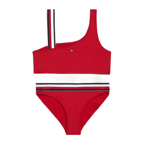 Tommy Hilfiger crop bikini rood Meisjes Gerecycled polyamide Meerkleurig