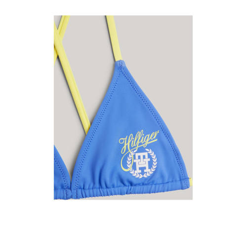 Tommy Hilfiger triangel bikini blauw Meisjes Gerecycled polyamide Printopdruk 128 140