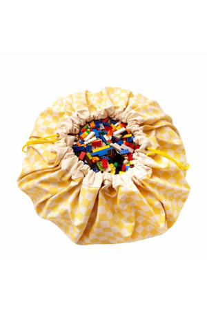 2-in-1 opbergzak / speelkleed - Vichy Yellow - 140 cm