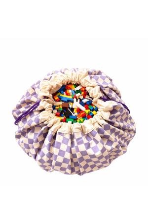 2-in-1 opbergzak / speelkleed - Vichy Purple - 140 cm
