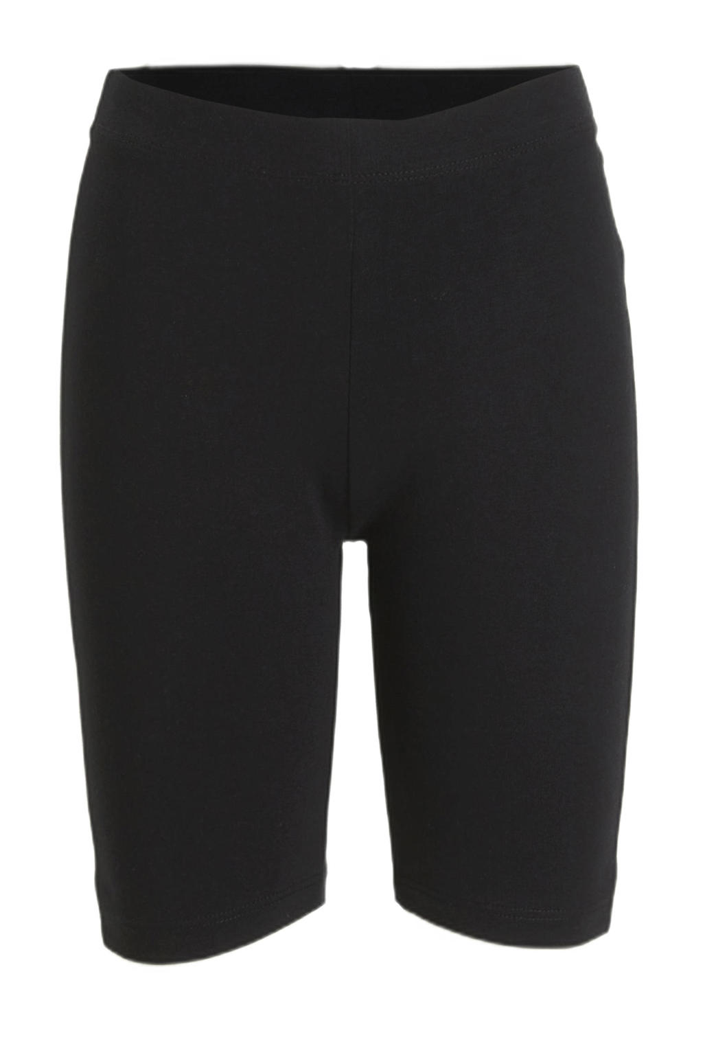 Zwarte meisjes anytime cycling short van katoen met elastische tailleband en effen