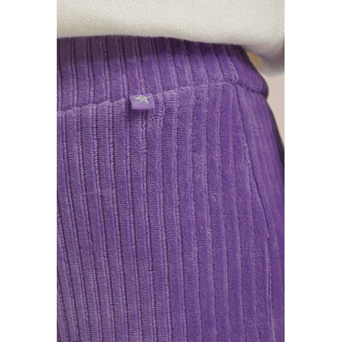 WE Fashion velours flared broek purple pillow Paars Effen 110