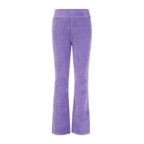 WE Fashion velours flared broek purple pillow Paars Effen