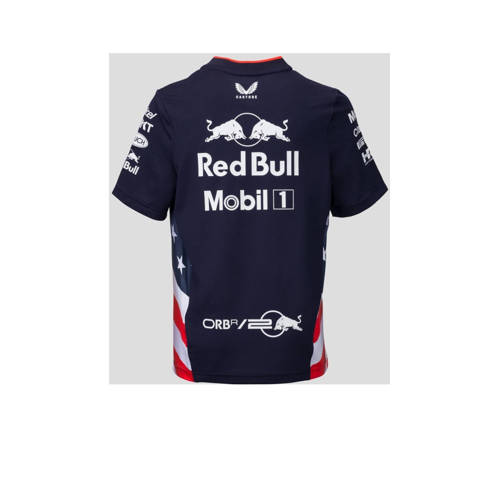 Castore Red Bull Racing replica T-shirt donkerblauw Jongens Meisjes Polyester Ronde hals 134
