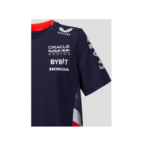 Castore Red Bull Racing replica T-shirt donkerblauw Jongens Meisjes Polyester Ronde hals 134