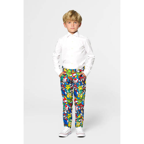 OppoSuits kostuum Super Mario™ met all over print multi Jongens Polyester Klassieke kraag 98 104