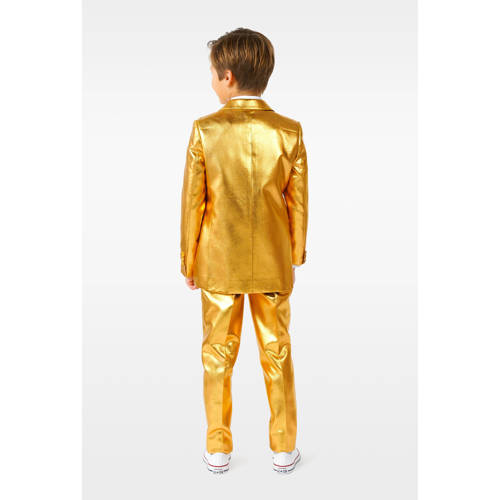 OppoSuits kostuum Groovy goud Jongens Polyester Klassieke kraag Effen 110 116