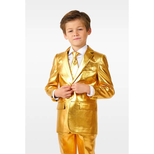 OppoSuits kostuum Groovy goud Jongens Polyester Klassieke kraag 110 116