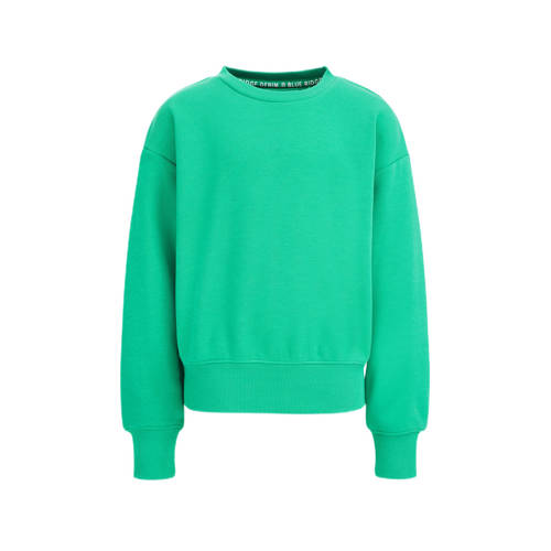 WE Fashion Blue Ridge sweater jade Groen Effen