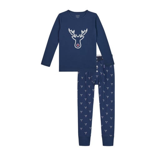 Claesen's pyjama Rudolph met all over print blauw Jongens Katoen Ronde hals - 104-110