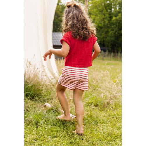 LOOXS little gestreepte short wit rood Korte broek Meisjes Katoen Streep 104