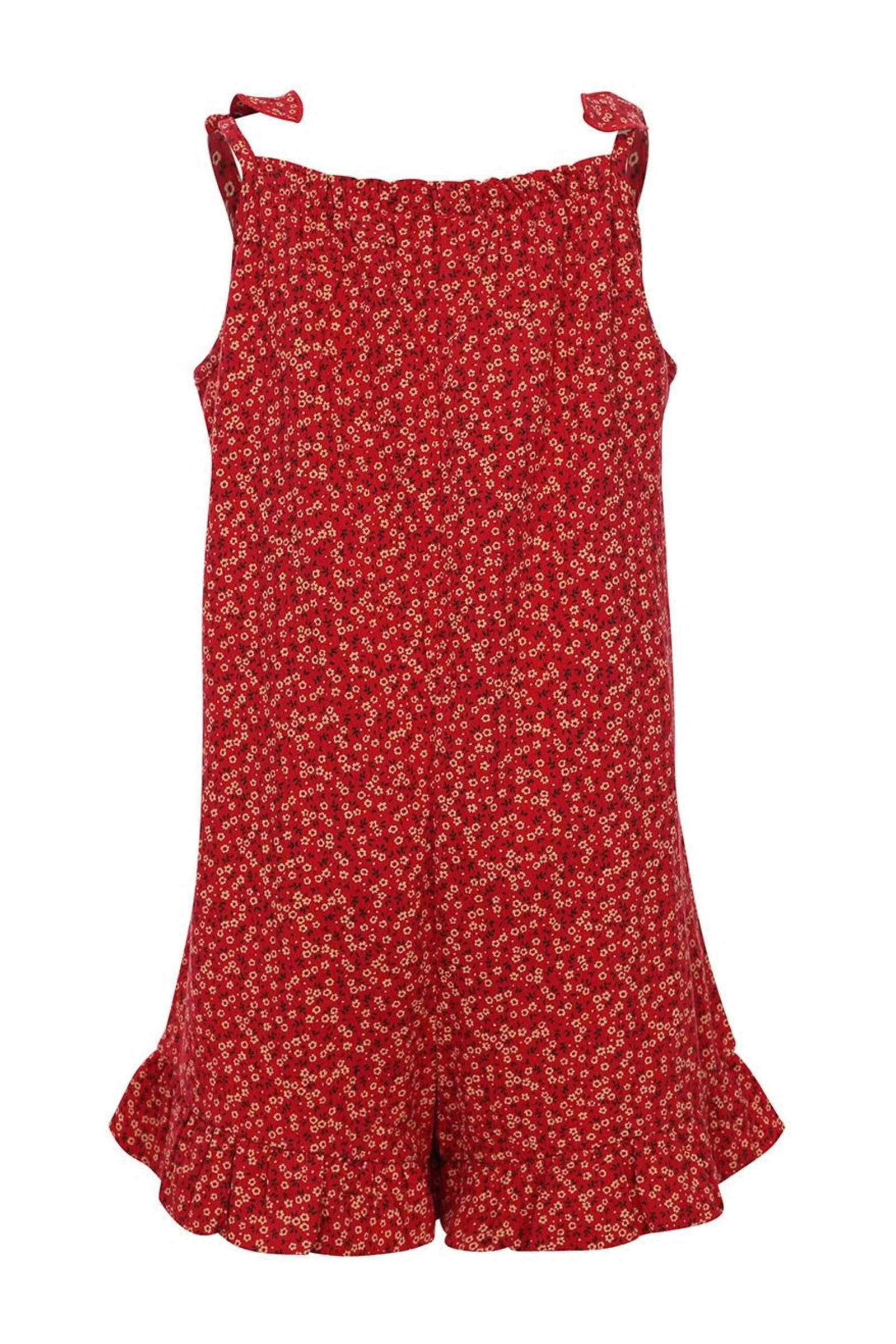 gebloemde playsuit rood