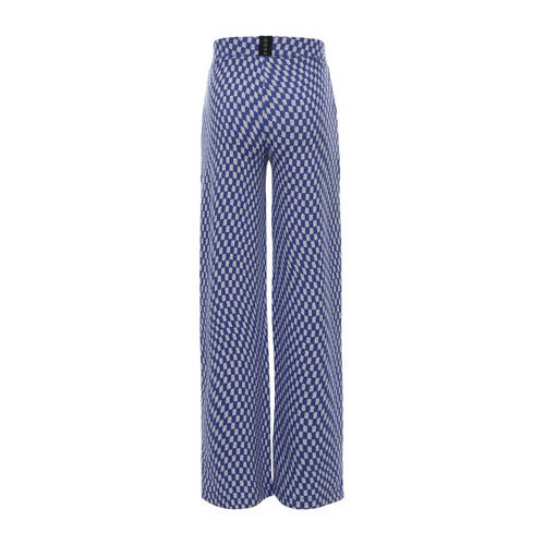 LOOXS 10sixteen loose fit broek met all over print blauw wit Meisjes Polyester 170 176