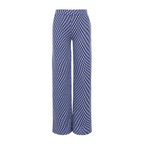 LOOXS 10sixteen loose fit broek met all over print blauw/wit Meisjes Polyester
