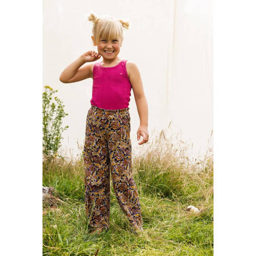 LOOXS little loose fit broek met paisleyprint bruin zand Meisjes Katoen 92