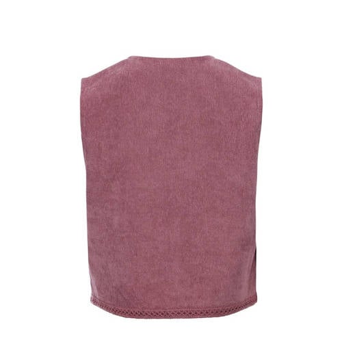 LOOXS little gebloemd corduroy gilet paars Bloemen 92 98