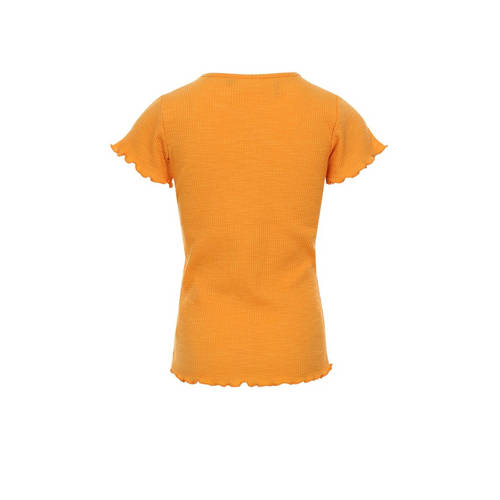 LOOXS little T-shirt oranje Meisjes Polyester Ronde hals Effen 128