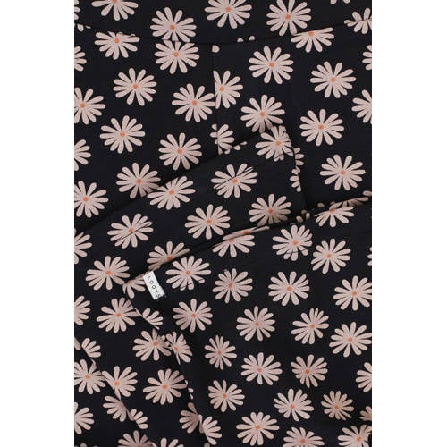 LOOXS little gebloemde flared broek zwart wit Meisjes Stretchkatoen Bloemen 104