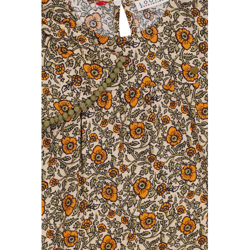 LOOXS little gebloemde top bruin oranje Meisjes Viscose Ronde hals Bloemen 110