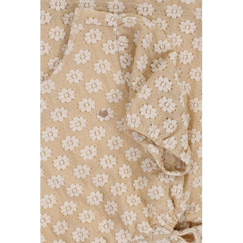 LOOXS little gebloemde jurk beige ecru Meisjes Nylon Ronde hals Bloemen 92