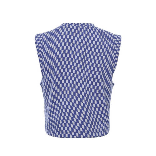 LOOXS 10sixteen top met all over print blauw wit Meisjes Polyester Ronde hals 128