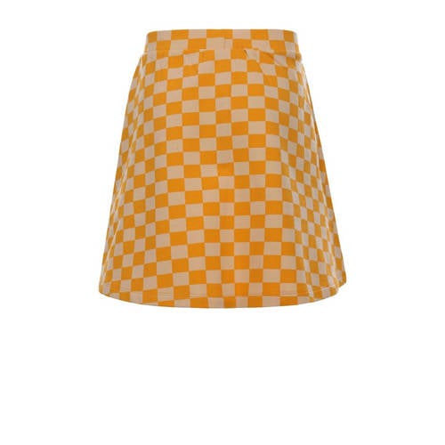 LOOXS little geruite rok geel oranje Meisjes Stretchkatoen Ruit 92